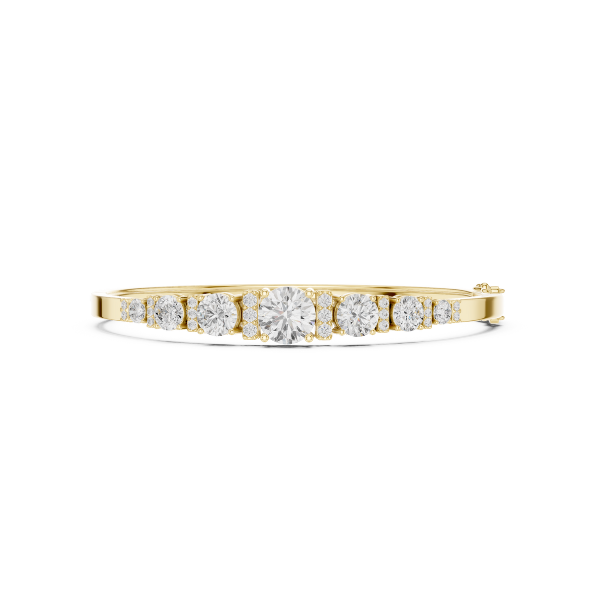 Round Diamond Center Bangle Bracelet
