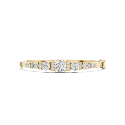Round Diamond Center Bangle Bracelet
