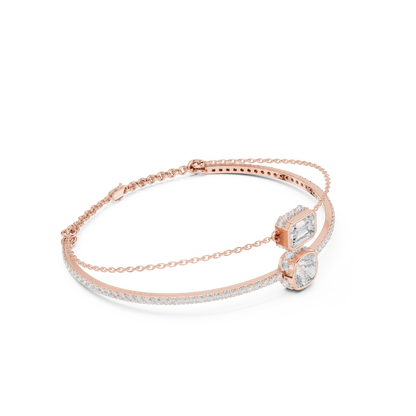 Elegant Dual Diamond Chain Bracelet for Women