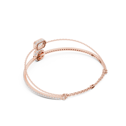 Elegant Dual Diamond Chain Bracelet for Women