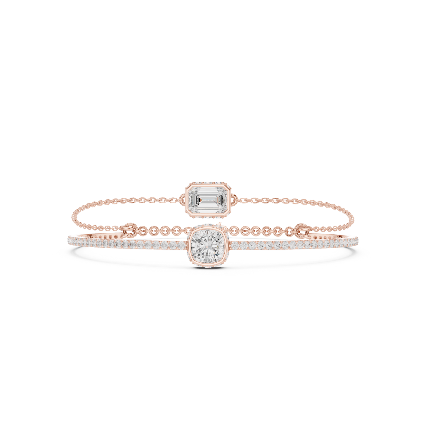 Elegant Dual Diamond Chain Bracelet for Women