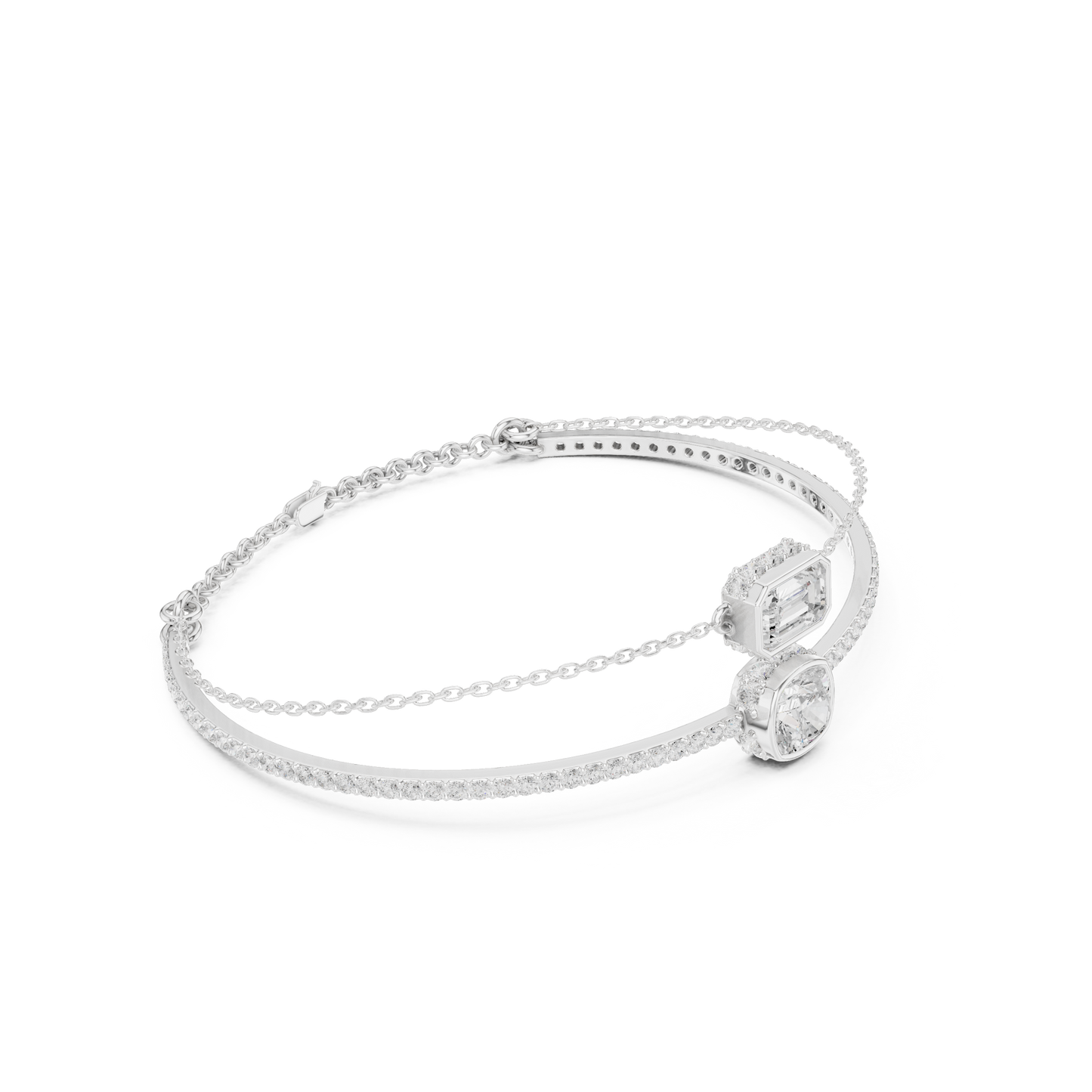 Elegant Dual Diamond Chain Bracelet for Women