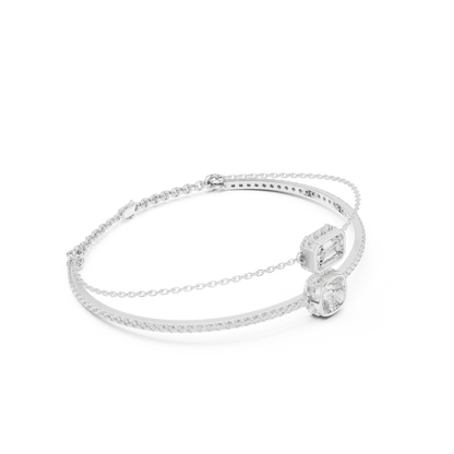 Elegant Dual Diamond Chain Bracelet for Women