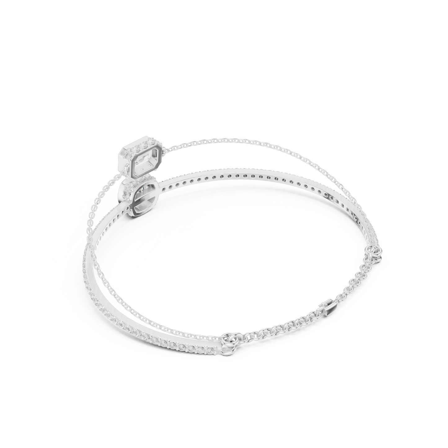 Elegant Dual Diamond Chain Bracelet for Women