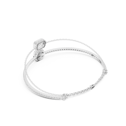 Elegant Dual Diamond Chain Bracelet for Women