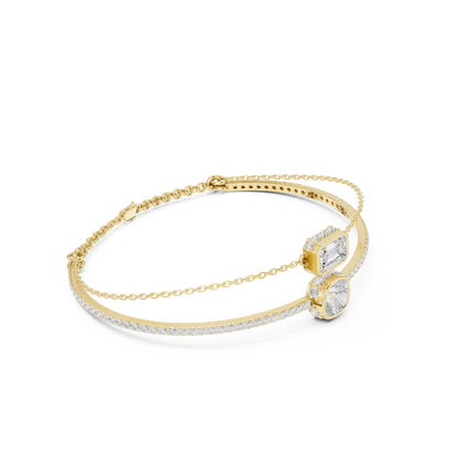 Elegant Dual Diamond Chain Bracelet for Women