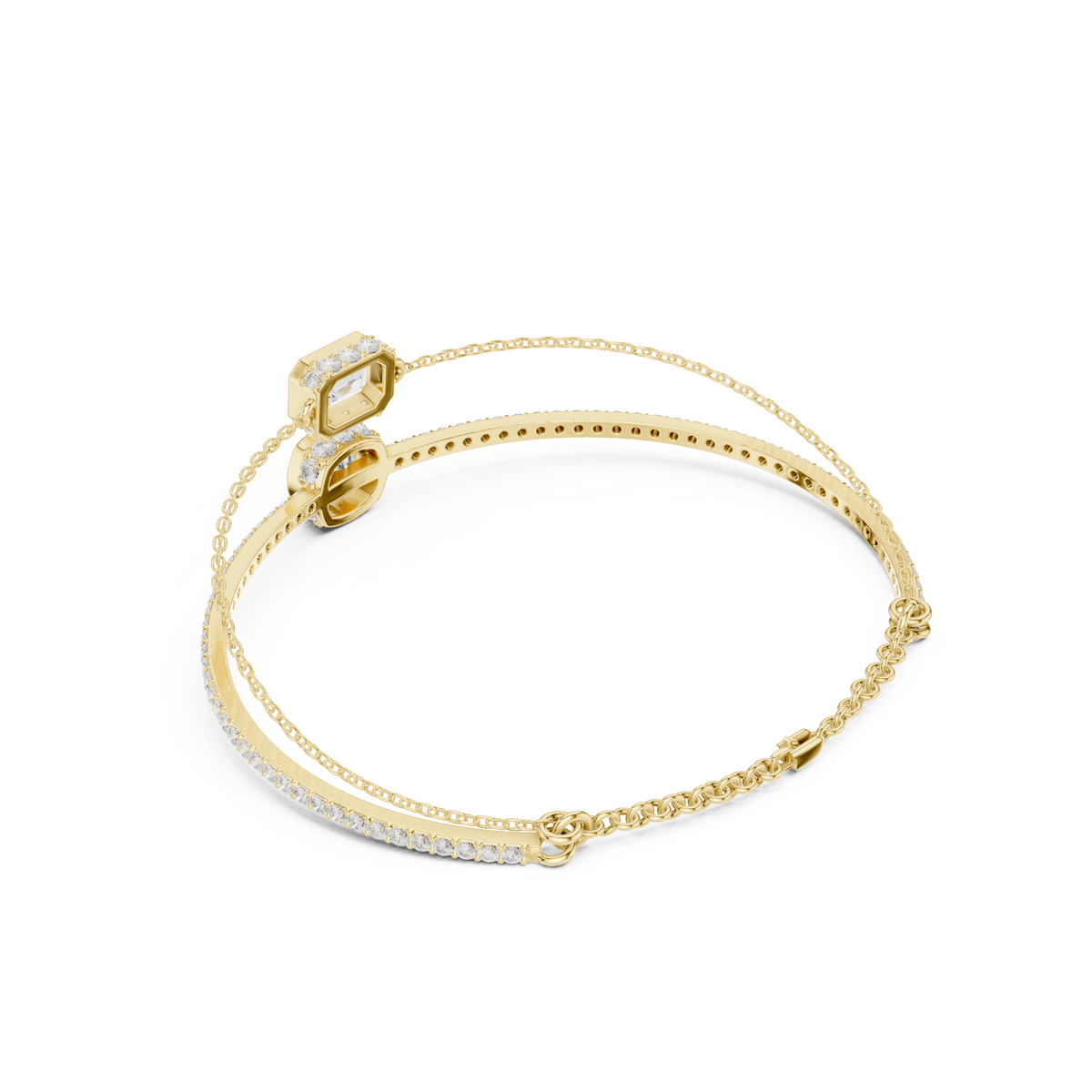 Elegant Dual Diamond Chain Bracelet for Women