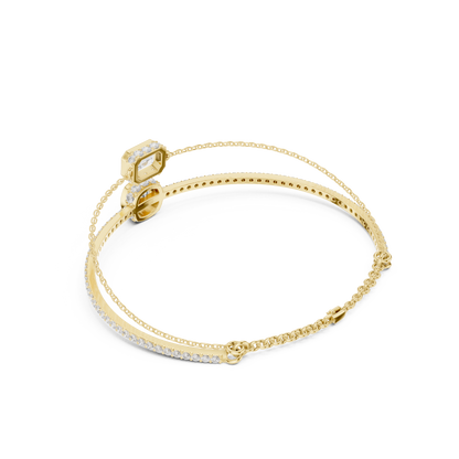 Elegant Dual Diamond Chain Bracelet for Women