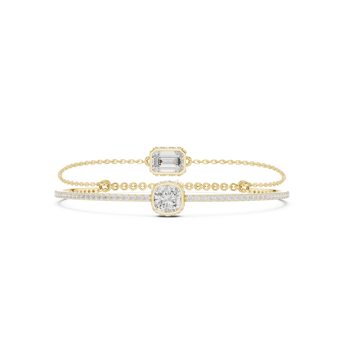 Elegant Dual Diamond Chain Bracelet for Women