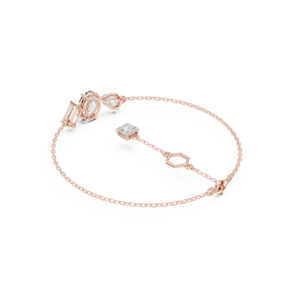 Elegant Multi-Shape Diamond Chain Bracelet for Women