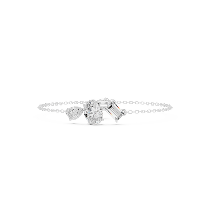 Elegant Multi-Shape Diamond Chain Bracelet for Women
