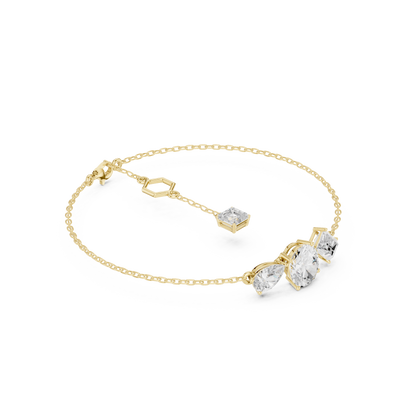 Elegant Multi-Shape Diamond Chain Bracelet for Women