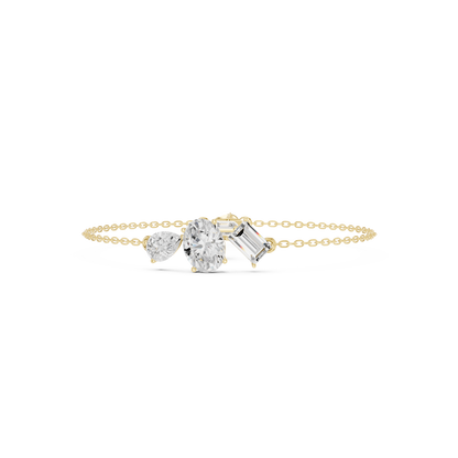 Elegant Multi-Shape Diamond Chain Bracelet for Women
