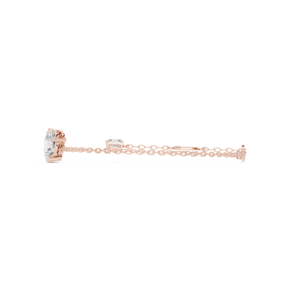 Elegant Three-Stone Diamond Chain Bracelet for Women