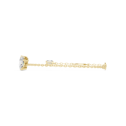 Elegant Three-Stone Diamond Chain Bracelet for Women