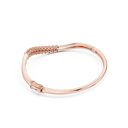 Curved Diamond Crossover Bangle Bracelet