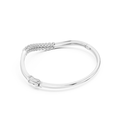 Curved Diamond Crossover Bangle Bracelet