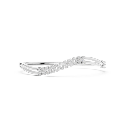 Curved Diamond Crossover Bangle Bracelet