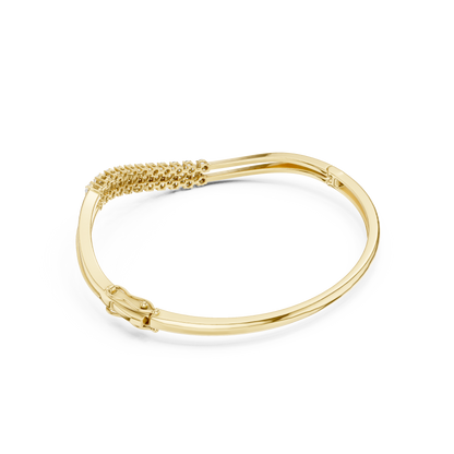 Curved Diamond Crossover Bangle Bracelet