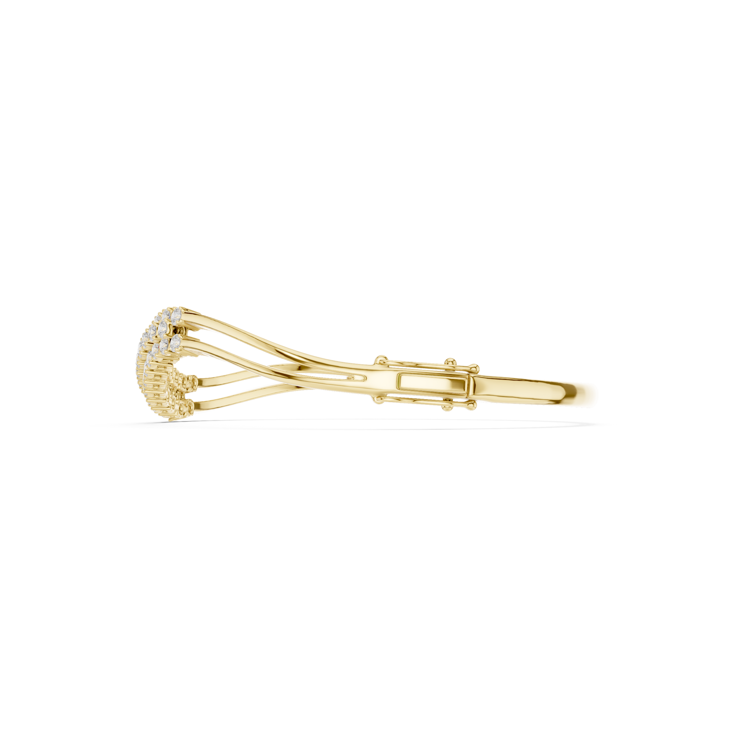Curved Diamond Crossover Bangle Bracelet
