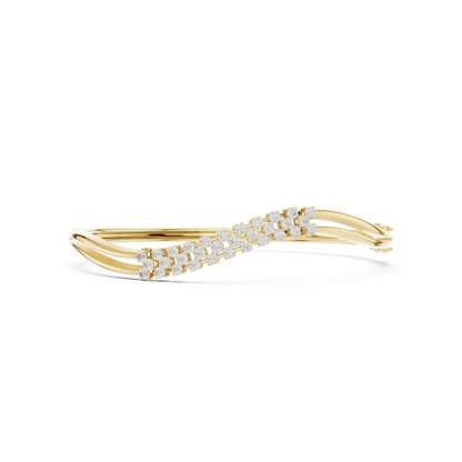 Curved Diamond Crossover Bangle Bracelet