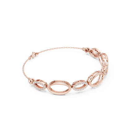 Elegant Oval Link Diamond Bracelet for Women