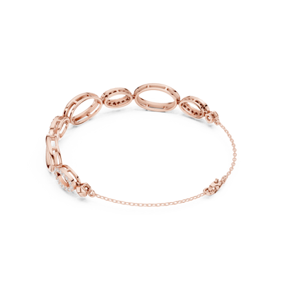 Elegant Oval Link Diamond Bracelet for Women