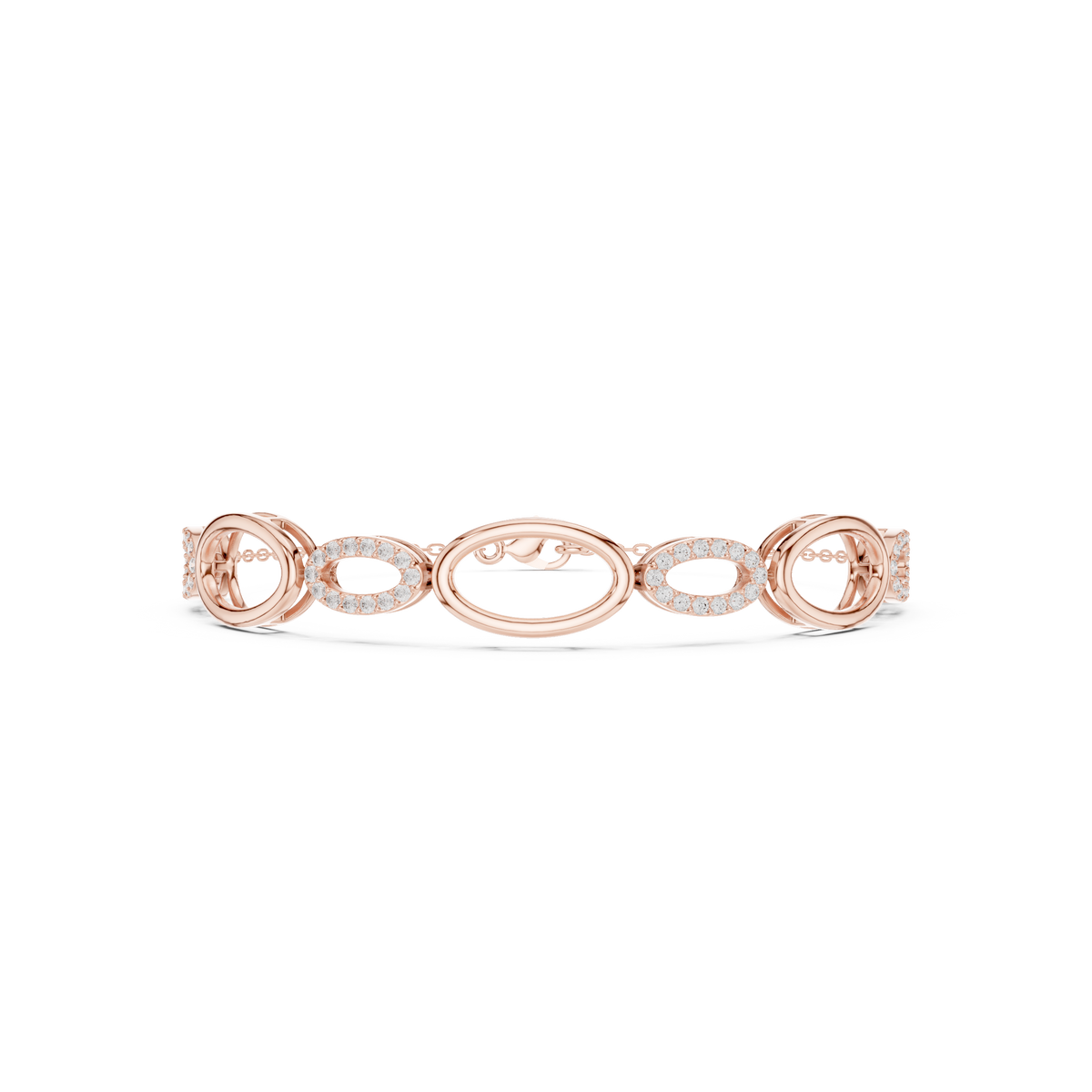 Elegant Oval Link Diamond Bracelet for Women