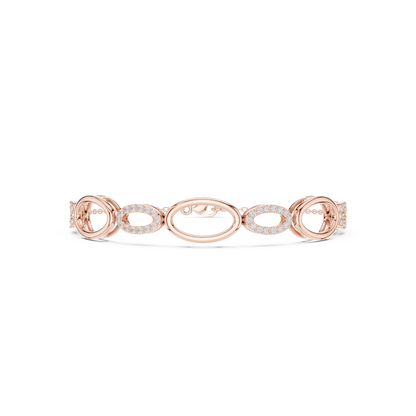 Elegant Oval Link Diamond Bracelet for Women