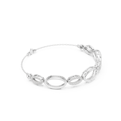 Elegant Oval Link Diamond Bracelet for Women