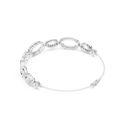 Elegant Oval Link Diamond Bracelet for Women