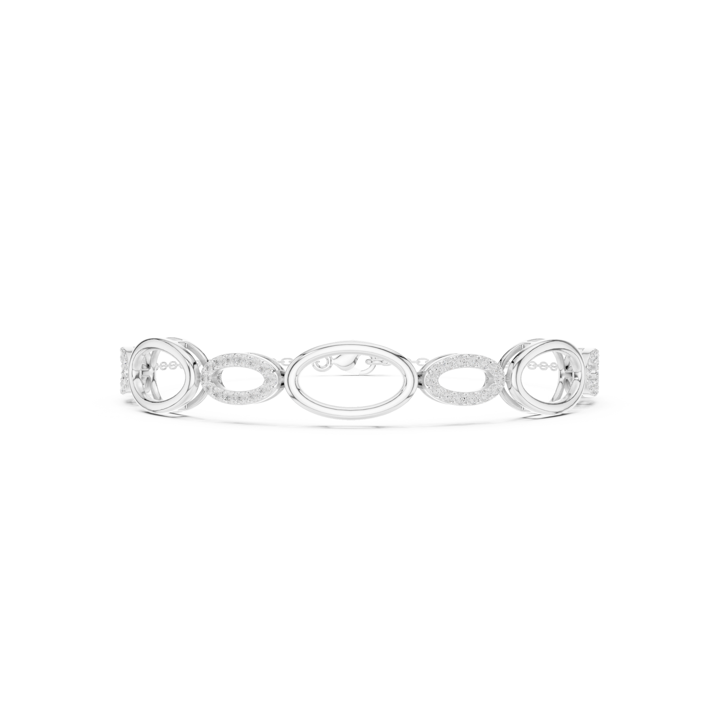 Elegant Oval Link Diamond Bracelet for Women