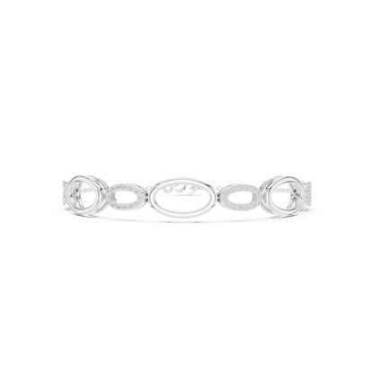 Elegant Oval Link Diamond Bracelet for Women