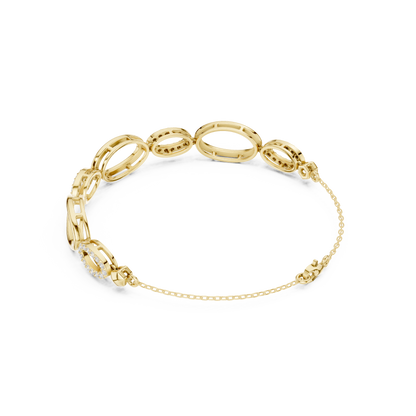 Elegant Oval Link Diamond Bracelet for Women