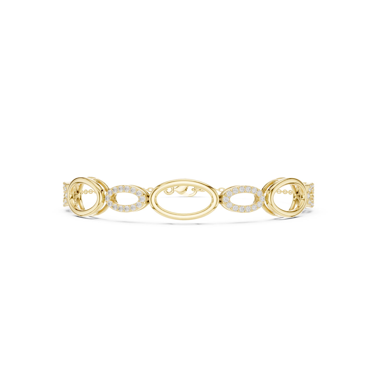 Elegant Oval Link Diamond Bracelet for Women