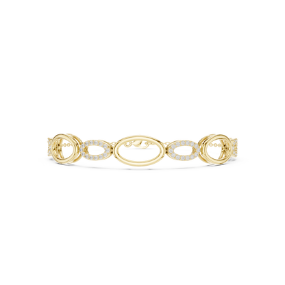 Elegant Oval Link Diamond Bracelet for Women