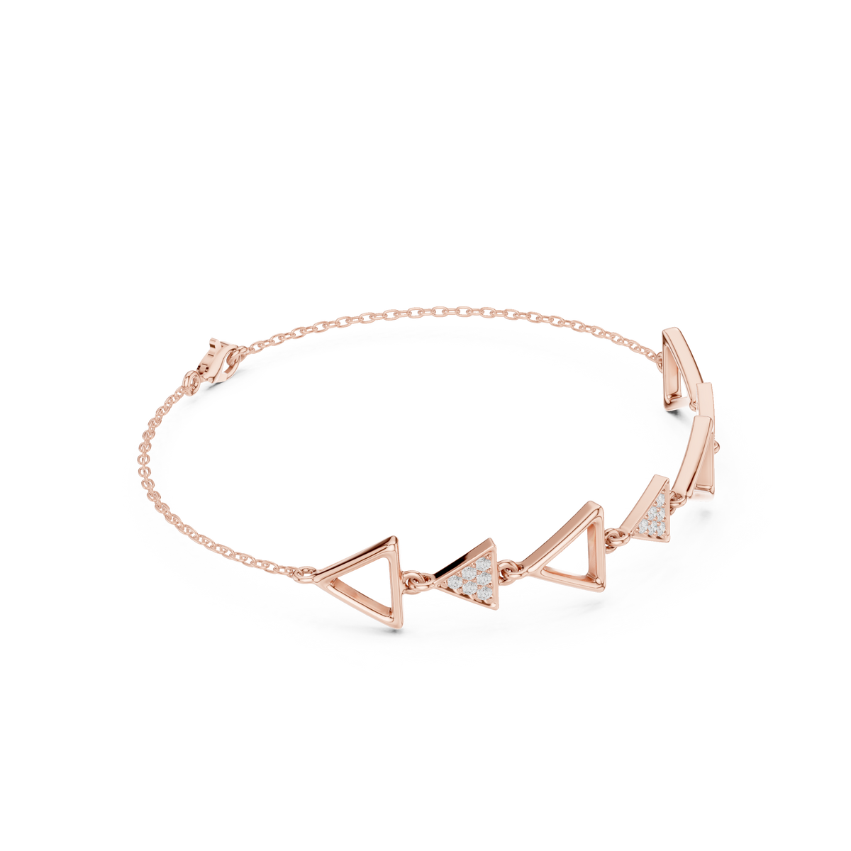 Elegant Triangle Diamond Link Bracelet for Women