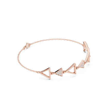 Elegant Triangle Diamond Link Bracelet for Women