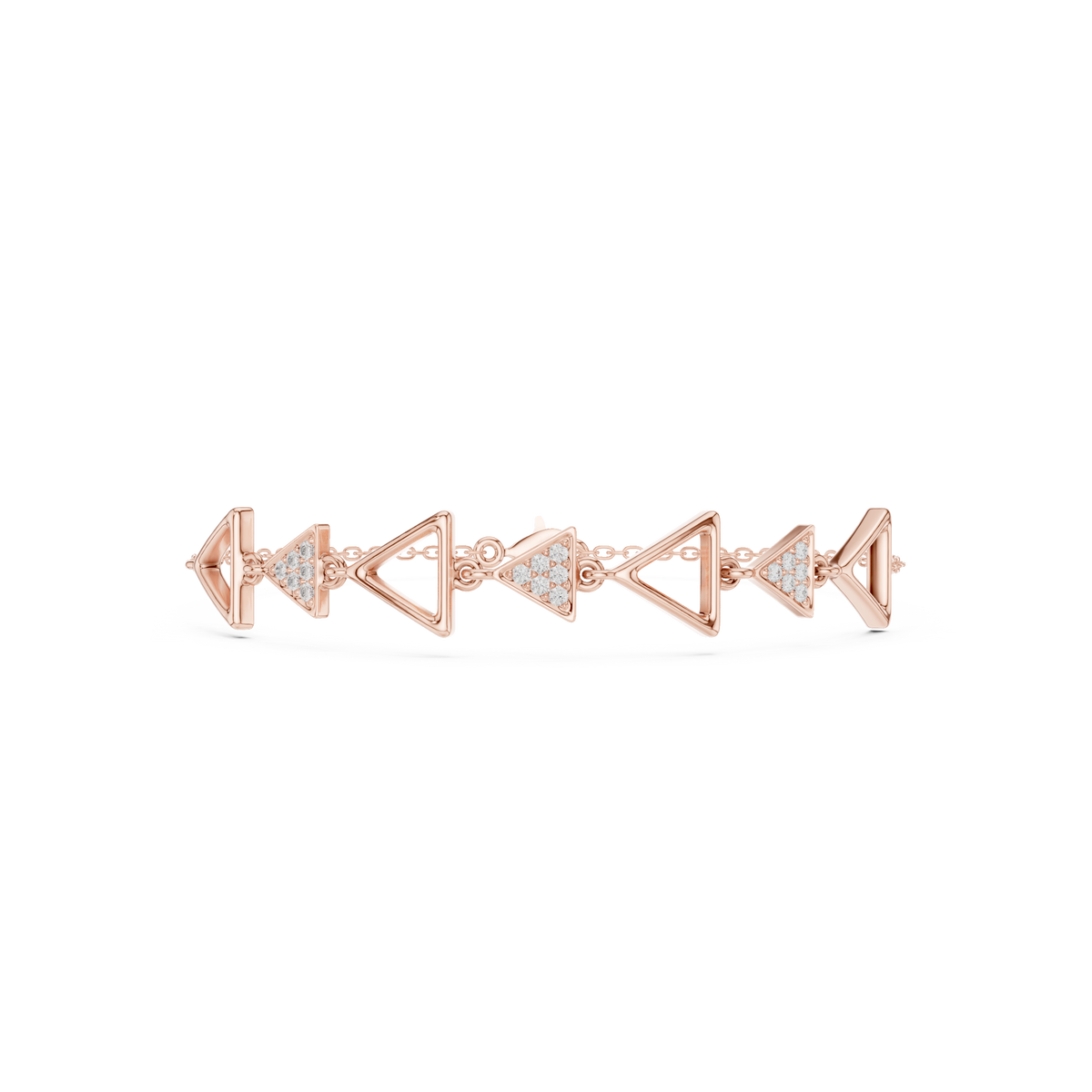 Elegant Triangle Diamond Link Bracelet for Women