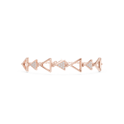 Elegant Triangle Diamond Link Bracelet for Women