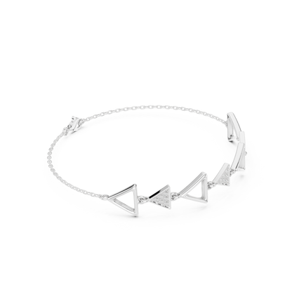 Elegant Triangle Diamond Link Bracelet for Women