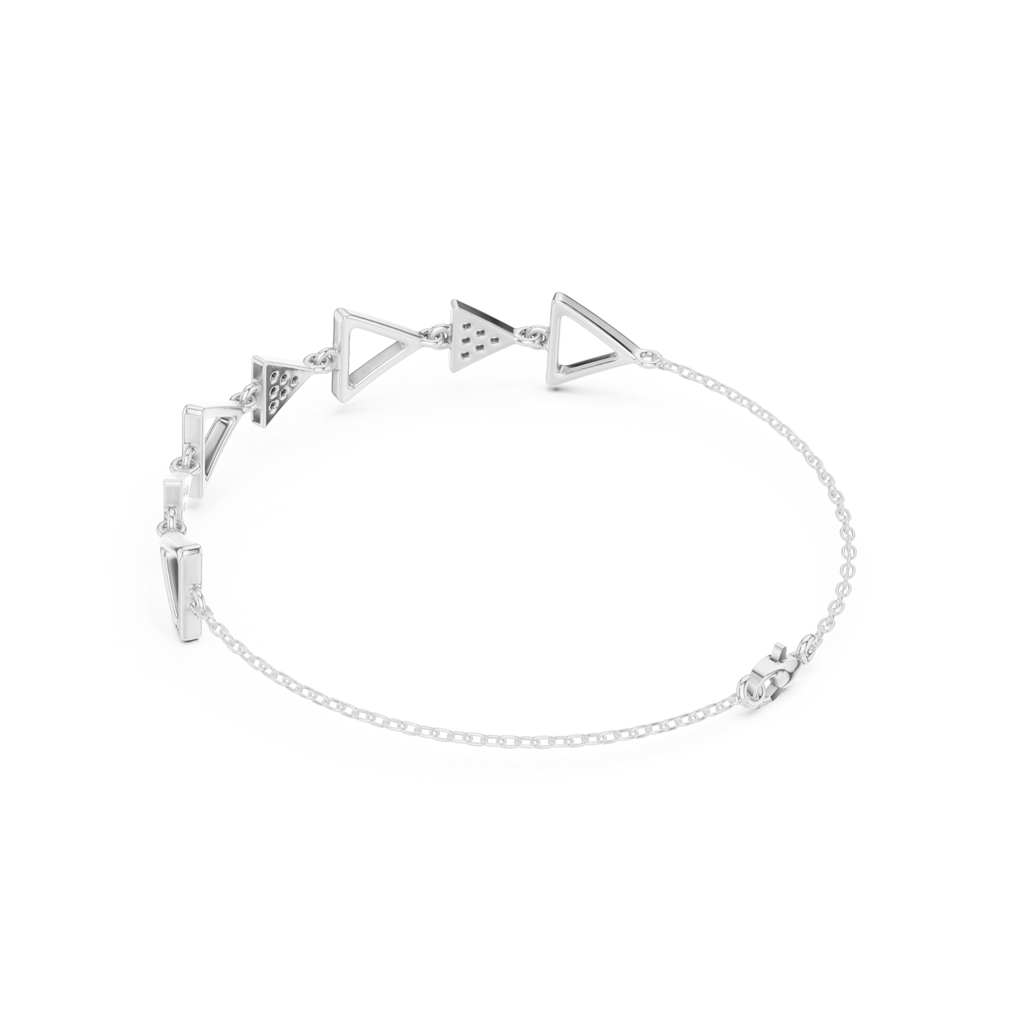 Elegant Triangle Diamond Link Bracelet for Women