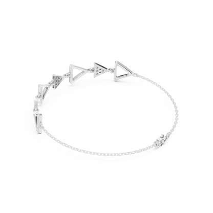 Elegant Triangle Diamond Link Bracelet for Women