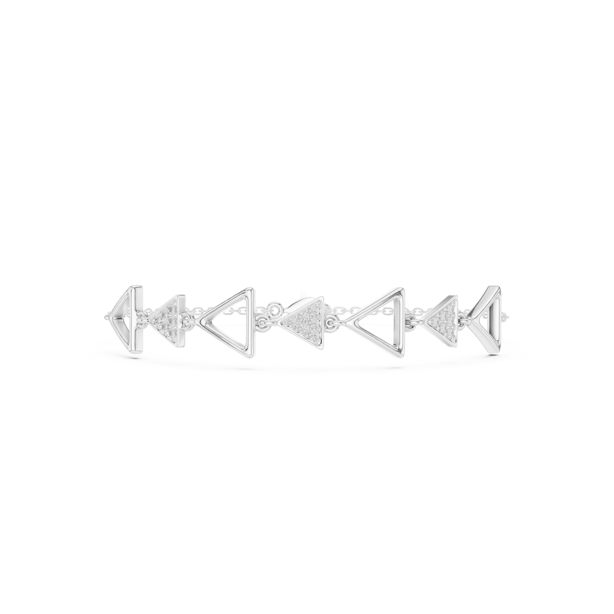 Elegant Triangle Diamond Link Bracelet for Women