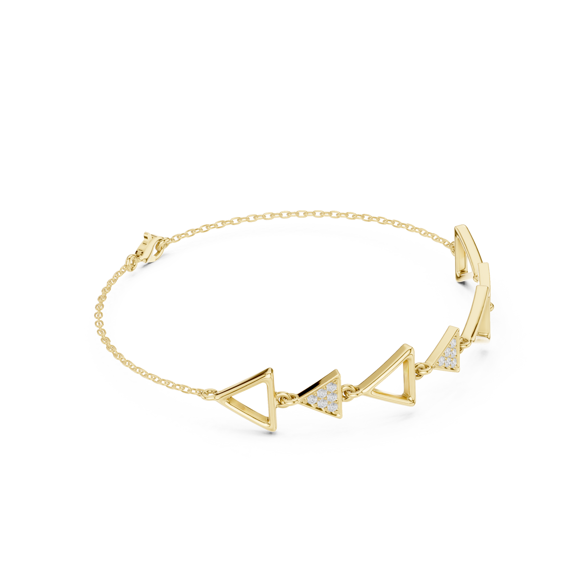 Elegant Triangle Diamond Link Bracelet for Women