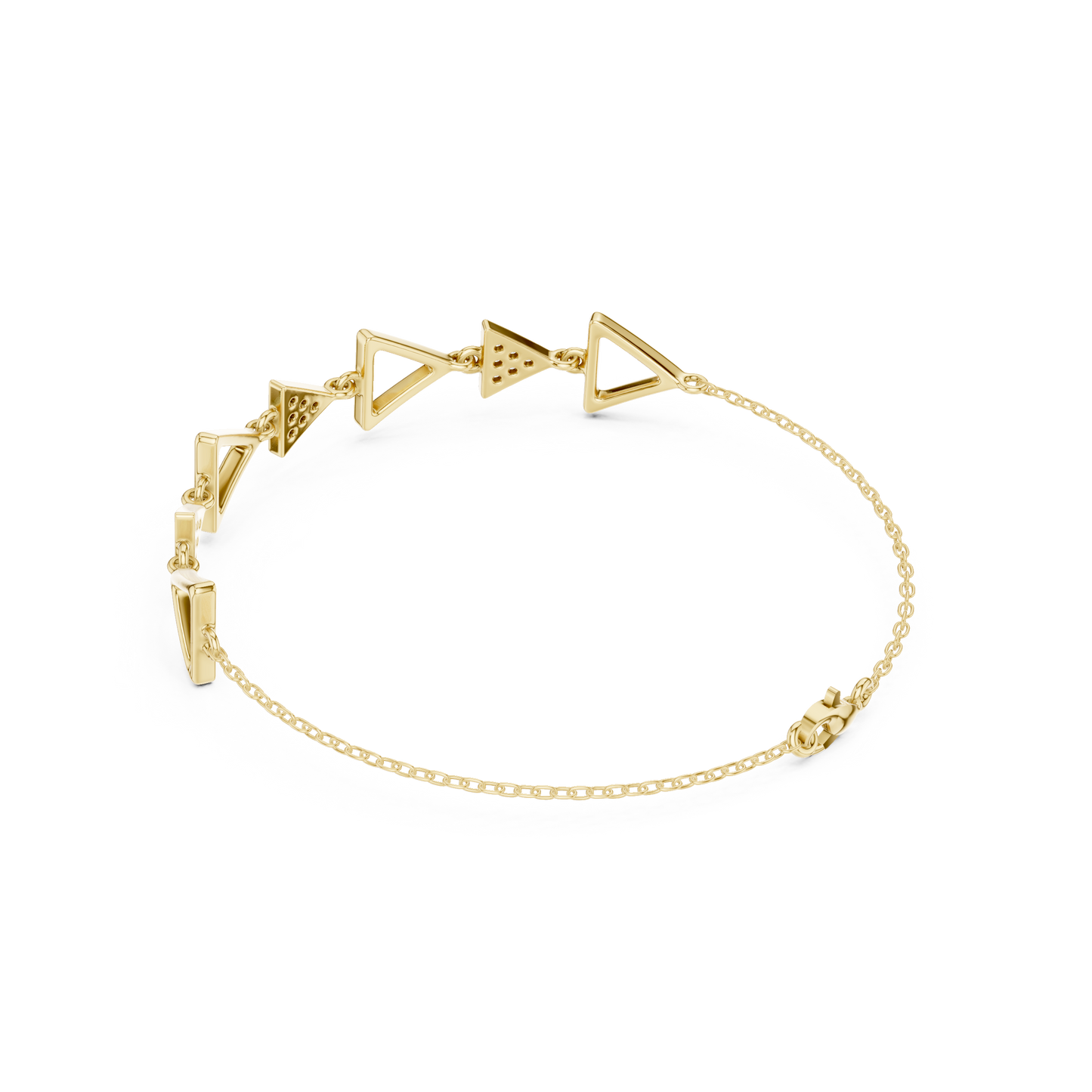 Elegant Triangle Diamond Link Bracelet for Women