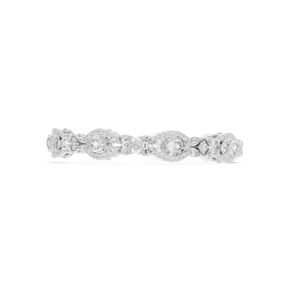 Oval Diamond Floral Link Bracelet