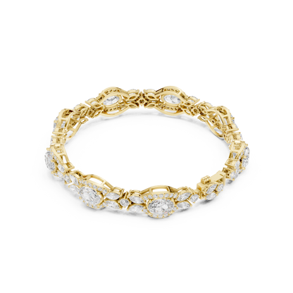 Oval Diamond Floral Link Bracelet