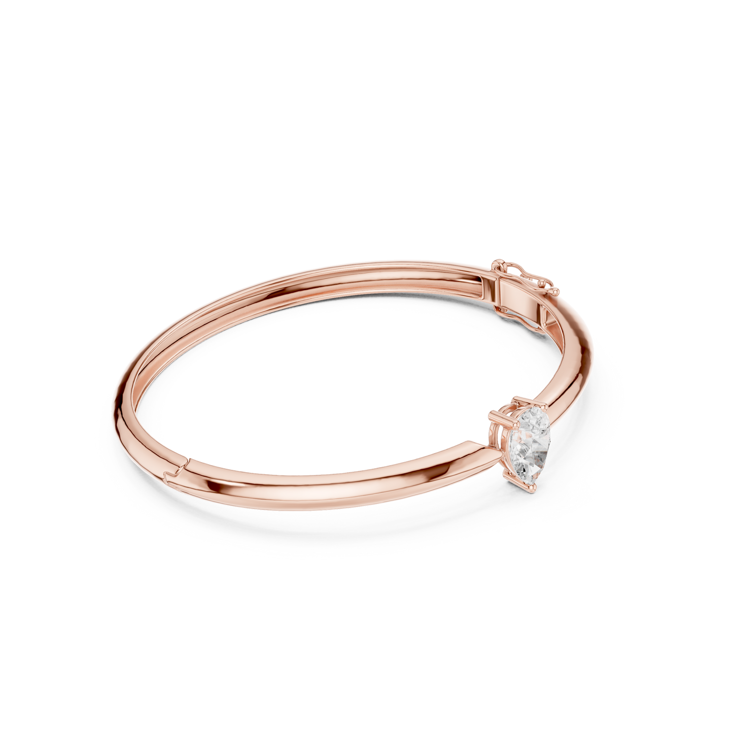 Pear Cut Solitaire Diamond Bangle Bracelet