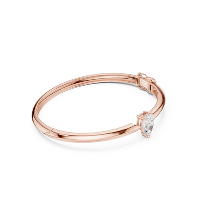Pear Cut Solitaire Diamond Bangle Bracelet